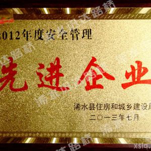 2012年度安全管理先進企業(yè)