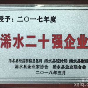 2017年度：浠水二十強企業(yè)